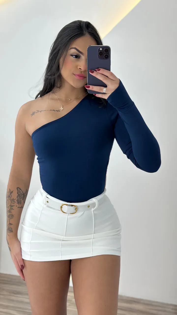 Conjunto Helena azul e branco